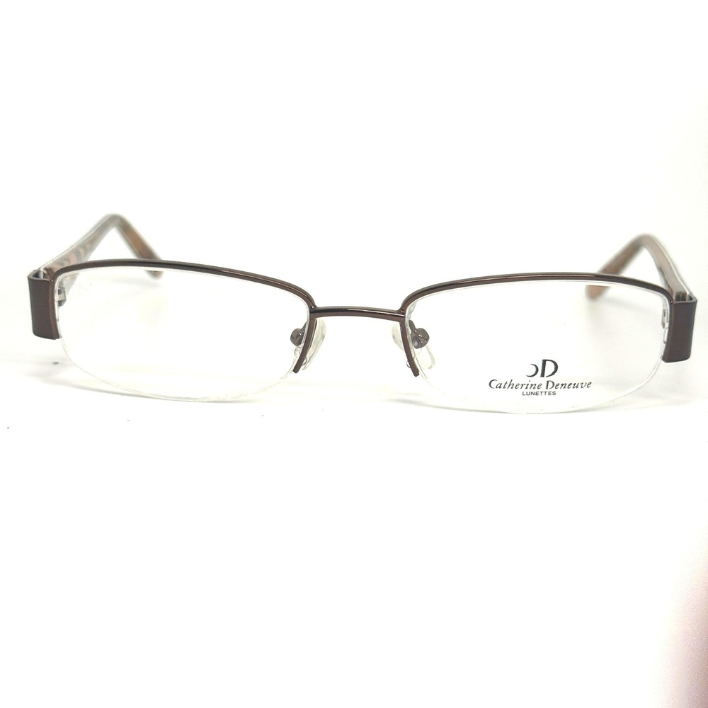 Catherine Deneuve CD-277 BRN Brown Semi Rimless Eyeglasses Frames 52-18-135